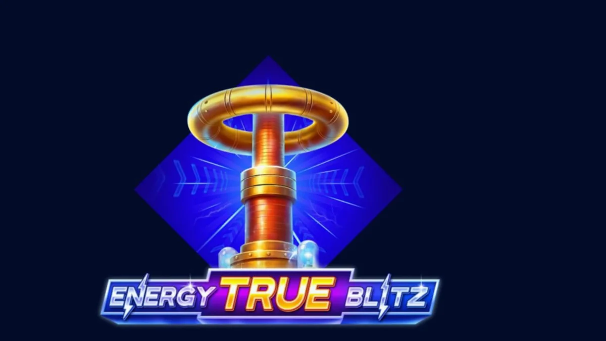 Energy True Blitz স্লট গেমের নিয়ন এবং বৈদ্যুতিক থিমযুক্ত গ্রিড