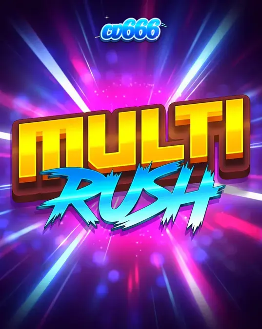 Multi Rush স্লট গেমের উজ্জ্বল নিয়ন এবং ফ্রুট থিমযুক্ত স্ক্রিনশট
